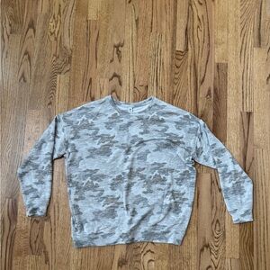Athleta Gray and White Camouflage Sweatshirt. Size medium.